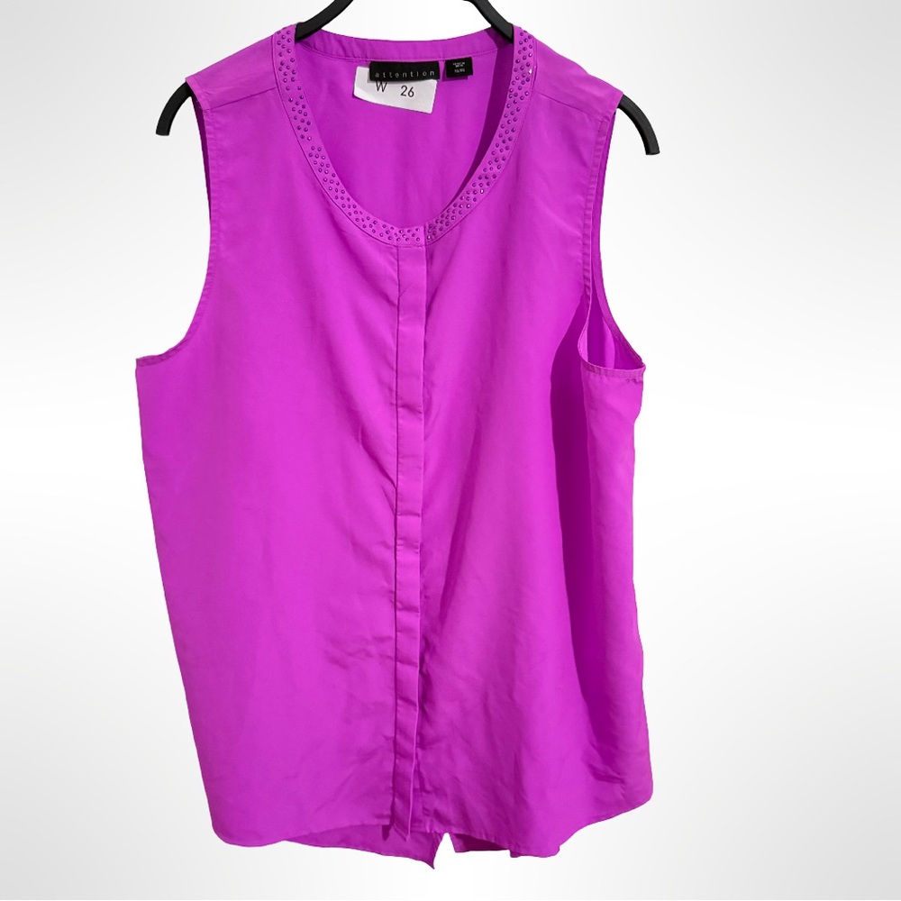Avenue Vibrant Magenta Sleeveless Blouse